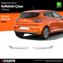 S-Dizayn Renault Clio 5 Krom Reflektör Çıtası 2 Prç. 2019 ve Üzeri