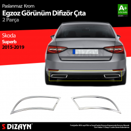 S-Dizayn Skoda Superb Krom Egzoz Çıkışı 2 Parça 2015-2019