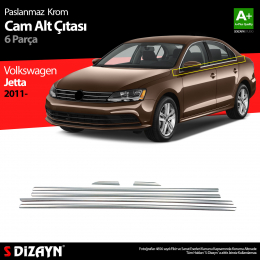 S-Dizayn VW Jetta Krom Cam Çıta 6 Prç 2011 Üzeri