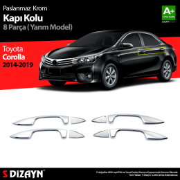 S-Dizayn Toyota Corolla Krom Kapı Kolu Yarım Model 4 Prç. 2013-2018