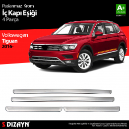 S-Dizayn VW Tiguan Krom İç Kapı Eşiği 4 Prç. 2016 Üzeri