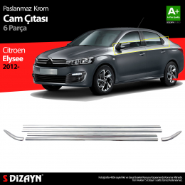 S-Dizayn Citroen C-Elysee Krom Cam Çıta 6 Prç 2012 Üzeri