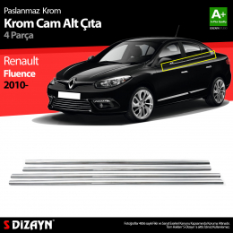 S-Dizayn Renault Fluence Krom Cam Çıtası 4 Prç 2010 Üzeri