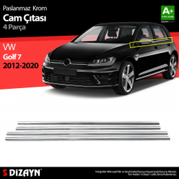 S-Dizayn VW Golf 7 Krom Cam Çıtası 4 Prç 2013-2020