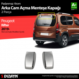 S-Dizayn Peugeot Rifter Krom Arka Cam Açma Menteşe Kapağı 2 Prç 2019 Üzeri