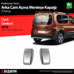 S-Dizayn Opel Combo Krom Arka Cam Açma Menteşe Kapağı 2 Prç 2019 Üzeri