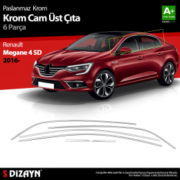 S-Dizayn Renault Megane 4 SD Krom Cam Üst Çıtası 6 Prç. 2016 Üzeri