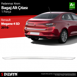 S-Dizayn Renault Megane 4 SD Krom Bagaj Alt Çıtası 2016 Üzeri