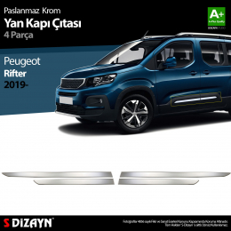S-Dizayn Peugeot Rifter Krom Yan Kapı Çıtası 4 Prç. 2019 ve Üzeri