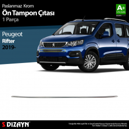 S-Dizayn Peugeot Rifter Krom Ön Tampon Çıtası 1 Prç. 2019 Üzeri