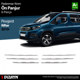 S-Dizayn Peugeot Rifter Krom Ön Panjur 6 Prç. 2019 ve Üzeri
