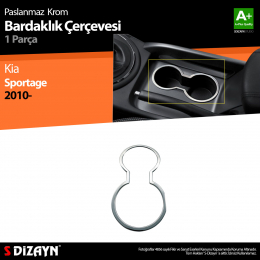 S-Dizayn Kia Sportage Krom Bardaklık Çerçevesi 2010-2014
