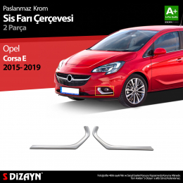 S-Dizayn Opel Corsa E Krom Sis Farı Çerçevesi 2 Prç 2015-2019
