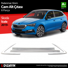 S-Dizayn Skoda Scala Krom Cam Çıtası 6 Prç 2019 Üzeri