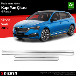 S-Dizayn Skoda Scala Krom Kapı Yan Çıtası 4 Prç 2019 Üzeri