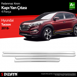 S-Dizayn Hyundai Tucson Krom Kapı Yan Çıtası 4 Prç 2018-2021