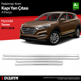 S-Dizayn Hyundai Tucson Krom Kapı Yan Çıtası 4 Prç 2015-2018