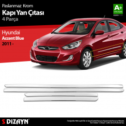 S-Dizayn Hyundai Accent Blue Krom Kapı Yan Çıtası 2011-2017