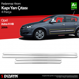 S-Dizayn Opel Astra H HB Krom Kapı Yan Çıtası 2004 Üzeri