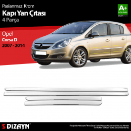 S-Dizayn Opel Corsa D Krom Kapı Yan Çıtası 2007-2014