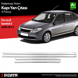 S-Dizayn Renault Symbol 2 Krom Kapı Yan Çıtası 2008-2013