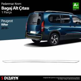 S-Dizayn Peugeot Rifter Krom Bagaj Alt Çıtası 2019 Üzeri