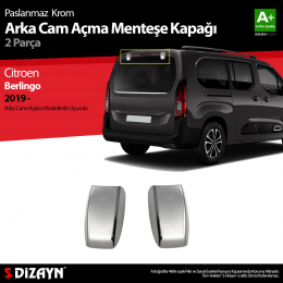 S-Dizayn Citroen Berlingo Krom Arka Cam Açma Menteşe Kapağı 2 Prç 2019 Üzeri