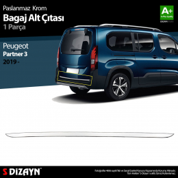S-Dizayn Peugeot Partner 3 Krom Bagaj Alt Çıtası 2019 Üzeri