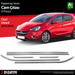 S-Dizayn Opel Corsa E Krom Cam Çıtası 6 Prç. 2015-2019
