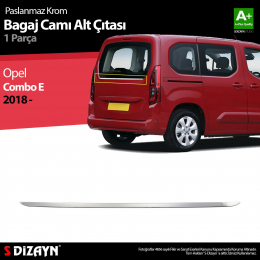 S-Dizayn Opel Combo E Krom Bagaj Camı Alt Çıtası 2018 ve Üzeri