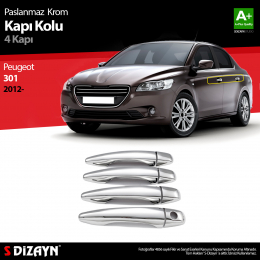 S-Dizayn Peugeot 301 Krom Kapı Kolu 4 Kapı 2012 Üzeri