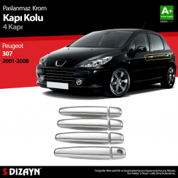 S-Dizayn Peugeot 307 Krom Kapı Kolu 4 Kapı 2001-2008