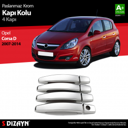 S-Dizayn Opel Corsa D Krom Kapı Kolu 4 Kapı 2007-2014