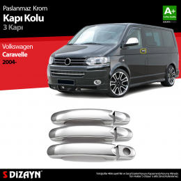 S-Dizayn VW T5 Caravelle Krom Kapı Kolu 3 Kapı 2004 Üzeri