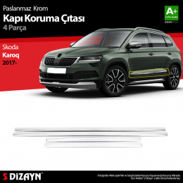 S-Dizayn Skoda Karoq Krom Kapı Koruma Çıtası 4 Prç. 2017 Üzeri