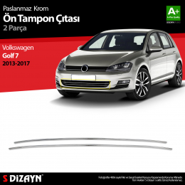 S-Dizayn VW Golf 7 Krom Ön Tampon Çıtası 2 Prç. 2013-2017