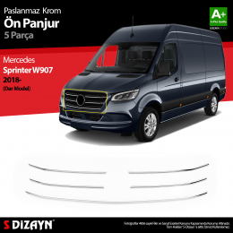 S-Dizayn Mercedes Sprinter W907 Krom Ön Panjur Dar Model 5 Prç 2018 Üzeri