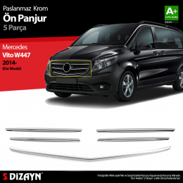 S-Dizayn Mercedes Vito W447 Krom Ön Panjur Dar Model 5 Prç. 2014-2020