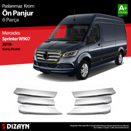 S-Dizayn Mercedes Sprinter W907 Krom Ön Panjur Geniş Model 6 Prç 2018 Üzeri