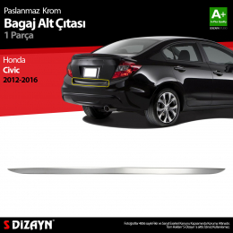 S-Dizayn Honda Civic Krom Bagaj Alt Çıta 2012-2016