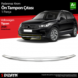 S-Dizayn VW Tiguan Krom Ön Tampon Çıtası 2020 Üzeri (Parlak Krom)