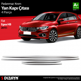 S-Dizayn Fiat Egea HB Krom Yan Kapı Çıtası 4 Prç. 2015 Üzeri