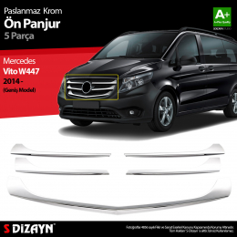 S-Dizayn Mercedes Vito W447 Krom Ön Panjur Geniş Model 5 Prç. 2014-2020