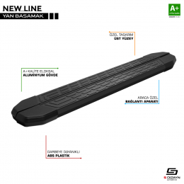S-Dizayn Skoda Kamiq NewLine Siyah Yan Basamak 183 Cm 2019 Üzeri