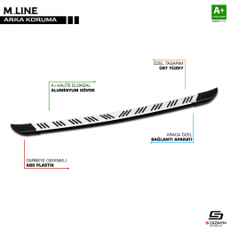 S-Dizayn Fiat Fiorino M-Line Gri Arka Koruma 2008 Üzeri
