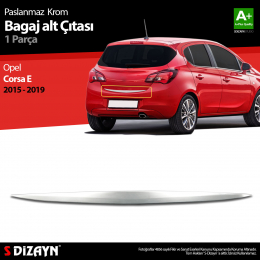 S-Dizayn Opel Corsa E Krom Bagaj Alt Çıtası 2015-2019