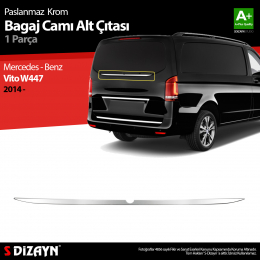 S-Dizayn Mercedes Vito W447 Krom Bagaj Camı Alt Çıtası 2014 Üzeri