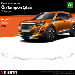 S-Dizayn Peugeot 2008 2 Krom Ön Tampon Çıtası 2020 Üzeri