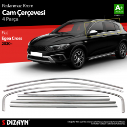 S-Dizayn Fiat Egea Cross Krom Cam Çerçevesi 8 Prç. 2020 Üzeri