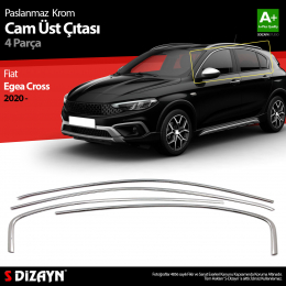 S-Dizayn Fiat Egea Cross Krom Cam Üst Çıtası 4 Prç. 2020 Üzeri